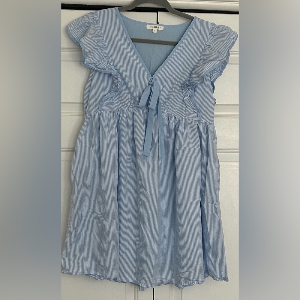 Wishlist Light Blue Ruffle Mini Dress